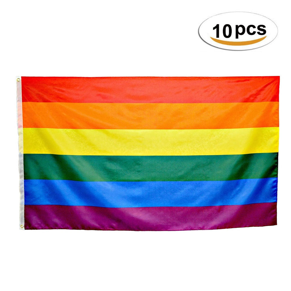 10-Pieces-Rainbow-Flag-Polyester-Gay-Pride-Flag-with-Brass-Grommets-Banner-Hanging-LGBT-Flag-For 10 Pieces Gay Pride Flag (3x5) PN0112 Default Title Official PAN FLAG Merch