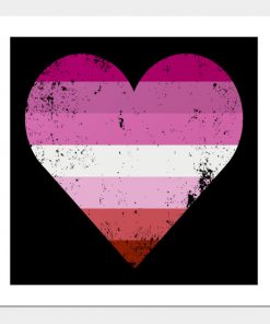 Lesbian Posters - Lesbian Pride Heart Flag Poster TP1503 2 - Lesbian Flag Lesbian Pride Heart Flag