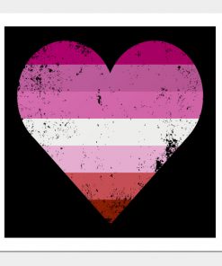 Lesbian Posters - Lesbian Pride Heart Flag Poster TP1503 3 - Lesbian Flag Lesbian Pride Heart Flag