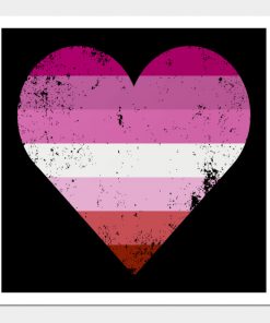 Lesbian Posters - Lesbian Pride Heart Flag Poster TP1503 4 - Lesbian Flag Lesbian Pride Heart Flag