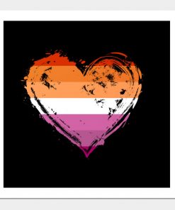 Lesbian Posters - Lesbian Pride Heart Flag Poster TP1503 3 - Lesbian Flag Lesbian Pride Heart Flag