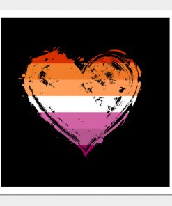 Lesbian Posters - Lesbian Pride Heart Flag Poster TP1503 4 - Lesbian Flag Lesbian Pride Heart Flag