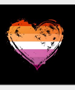 Lesbian Posters - Lesbian Pride Heart Flag Poster TP1503 5 - Lesbian Flag Lesbian Pride Heart Flag