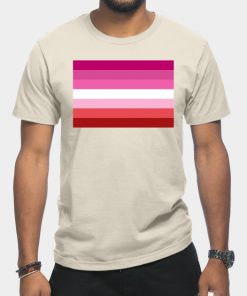 Lesbian T-Shirts - Pink Lesbian Flag T-Shirt TP1503 11 - Lesbian Flag Pink Lesbian Flag