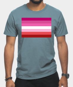 Lesbian T-Shirts - Pink Lesbian Flag T-Shirt TP1503 12 - Lesbian Flag Pink Lesbian Flag