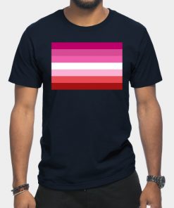 Lesbian T-Shirts - Pink Lesbian Flag T-Shirt TP1503 13 - Lesbian Flag Pink Lesbian Flag