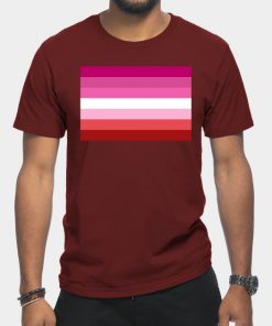 Lesbian T-Shirts - Pink Lesbian Flag T-Shirt TP1503 14 - Lesbian Flag Pink Lesbian Flag