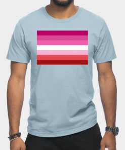 Lesbian T-Shirts - Pink Lesbian Flag T-Shirt TP1503 16 - Lesbian Flag Pink Lesbian Flag