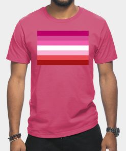 Lesbian T-Shirts - Pink Lesbian Flag T-Shirt TP1503 18 - Lesbian Flag Pink Lesbian Flag