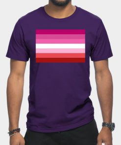 Lesbian T-Shirts - Pink Lesbian Flag T-Shirt TP1503 19 - Lesbian Flag Pink Lesbian Flag