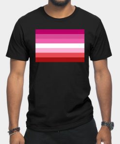 Lesbian T-Shirts - Pink Lesbian Flag T-Shirt TP1503 22 - Lesbian Flag Pink Lesbian Flag