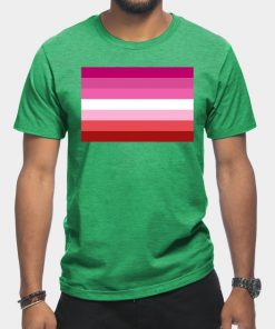Lesbian T-Shirts - Pink Lesbian Flag T-Shirt TP1503 6 - Lesbian Flag Pink Lesbian Flag