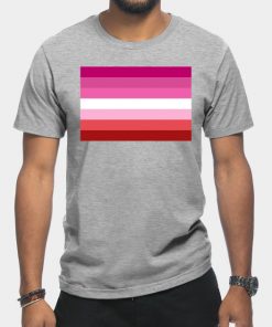 Lesbian T-Shirts - Pink Lesbian Flag T-Shirt TP1503 7 - Lesbian Flag Pink Lesbian Flag