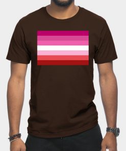 Lesbian T-Shirts - Pink Lesbian Flag T-Shirt TP1503 8 - Lesbian Flag Pink Lesbian Flag