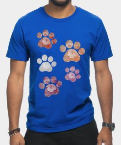 Lesbian T-Shirts - Subtle Floral Paw Prints Flag T-Shirt TP1503 10 - Lesbian Flag Subtle Floral Paw Prints Flag