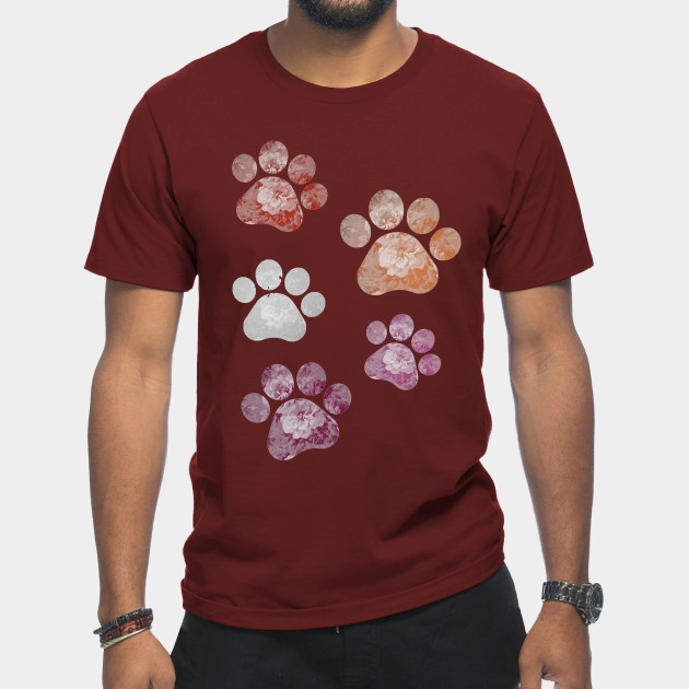 13269055_0-13 Subtle Floral Paw Prints Flag