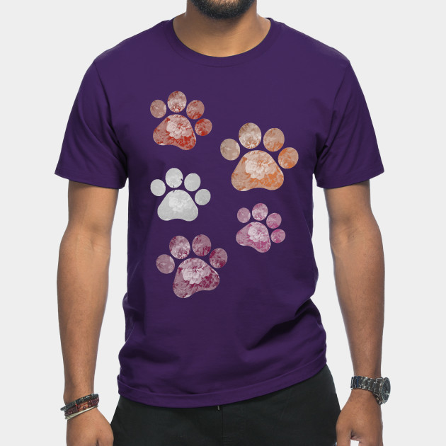 13269055_0-17 Subtle Floral Paw Prints Flag