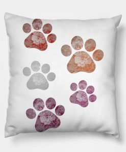 Subtle Floral Paw Prints Flag