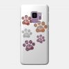 Subtle Floral Paw Prints Flag