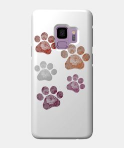 Subtle Floral Paw Prints Flag