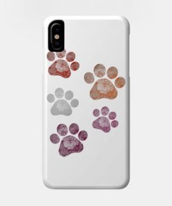 Subtle Floral Paw Prints Flag