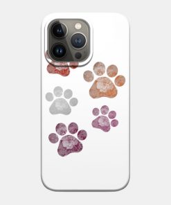 Lesbian Cases - Subtle Floral Paw Prints Flag Phone Case TP1503 11 - Lesbian Flag Subtle Floral Paw Prints Flag