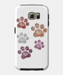 Lesbian Cases - Subtle Floral Paw Prints Flag Phone Case TP1503 21 - Lesbian Flag Subtle Floral Paw Prints Flag