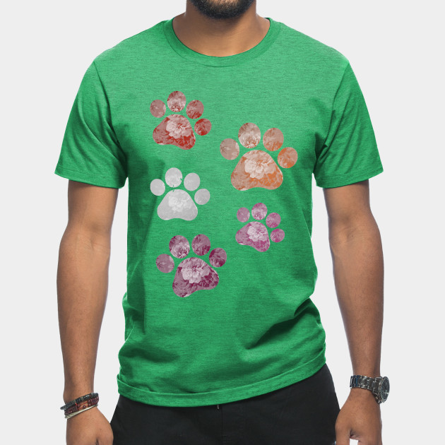 13269055_0-5 Subtle Floral Paw Prints Flag