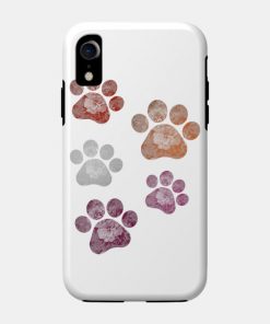 Lesbian Cases - Subtle Floral Paw Prints Flag Phone Case TP1503 22 - Lesbian Flag Subtle Floral Paw Prints Flag