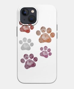 Lesbian Cases - Subtle Floral Paw Prints Flag Phone Case TP1503 27 - Lesbian Flag Subtle Floral Paw Prints Flag