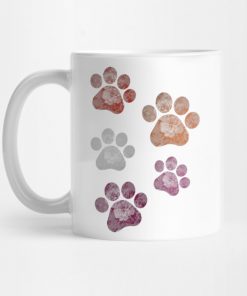 Subtle Floral Paw Prints Flag