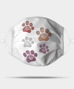 Subtle Floral Paw Prints Flag