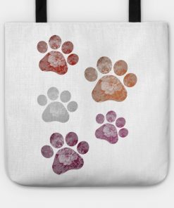 Subtle Floral Paw Prints Flag