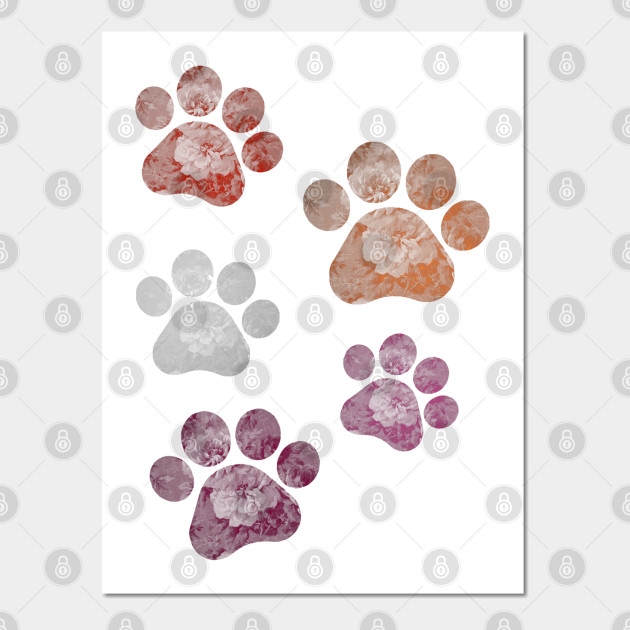13269055_0-68 Subtle Floral Paw Prints Flag