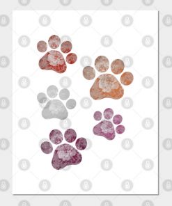 Subtle Floral Paw Prints Flag
