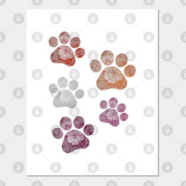 13269055_0-69 Subtle Floral Paw Prints Flag