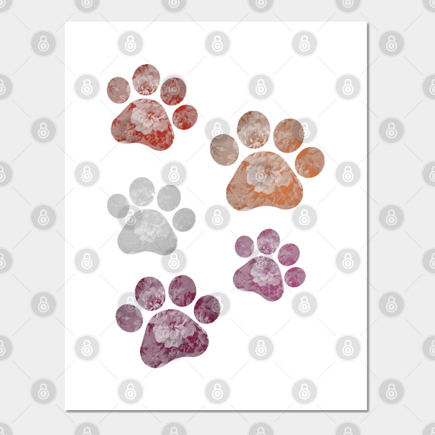 13269055_0-70 Subtle Floral Paw Prints Flag