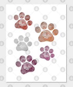 Lesbian Posters - Subtle Floral Paw Prints Flag Poster TP1503 3 - Lesbian Flag Subtle Floral Paw Prints Flag