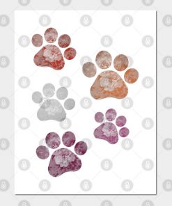 Lesbian Posters - Subtle Floral Paw Prints Flag Poster TP1503 4 - Lesbian Flag Subtle Floral Paw Prints Flag