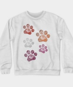 Subtle Floral Paw Prints Flag