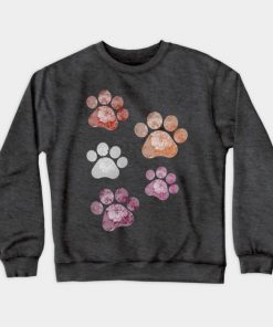 Lesbian Sweatshirts - Subtle Floral Paw Prints Flag Sweatshirt TP1503 4 - Lesbian Flag Subtle Floral Paw Prints Flag