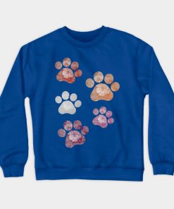Lesbian Sweatshirts - Subtle Floral Paw Prints Flag Sweatshirt TP1503 5 - Lesbian Flag Subtle Floral Paw Prints Flag