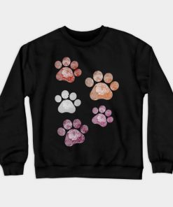 Lesbian Sweatshirts - Subtle Floral Paw Prints Flag Sweatshirt TP1503 6 - Lesbian Flag Subtle Floral Paw Prints Flag
