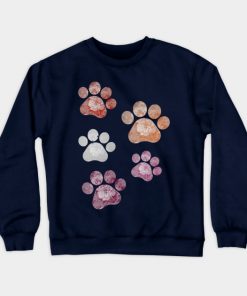 Lesbian Sweatshirts - Subtle Floral Paw Prints Flag Sweatshirt TP1503 7 - Lesbian Flag Subtle Floral Paw Prints Flag
