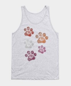 Subtle Floral Paw Prints Flag