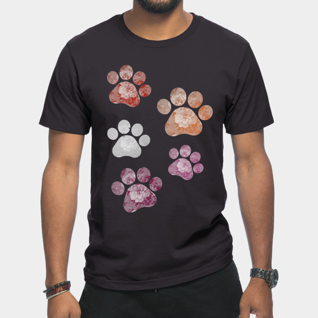 13269055_0-9 Subtle Floral Paw Prints Flag