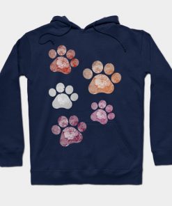 Subtle Floral Paw Prints Flag