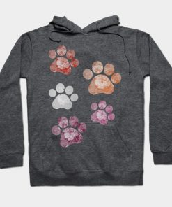 Subtle Floral Paw Prints Flag