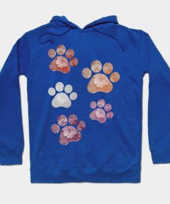 Lesbian Hoodies - Subtle Floral Paw Prints Flag Hoodie TP1503 2 - Lesbian Flag Subtle Floral Paw Prints Flag