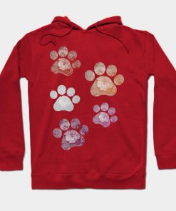 Lesbian Hoodies - Subtle Floral Paw Prints Flag Hoodie TP1503 4 - Lesbian Flag Subtle Floral Paw Prints Flag